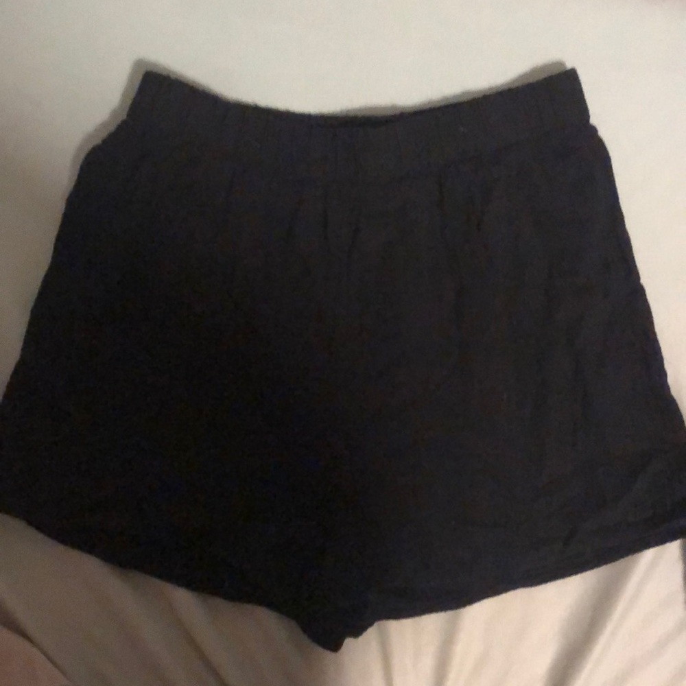 Black Cotton Shorts